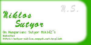 miklos sutyor business card